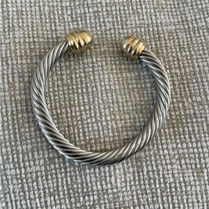 David Yurman Silver and Gold Cable Bracelet